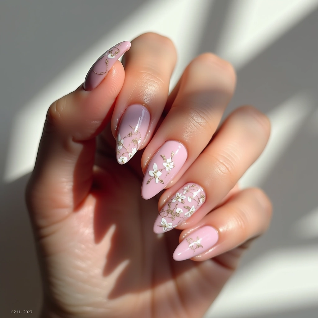 Floral Elegance Pink Stiletto