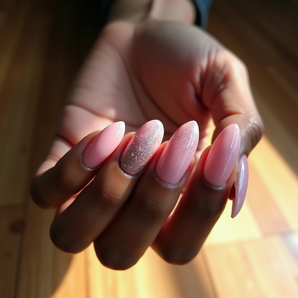 Glitter Gradient Pink Stiletto