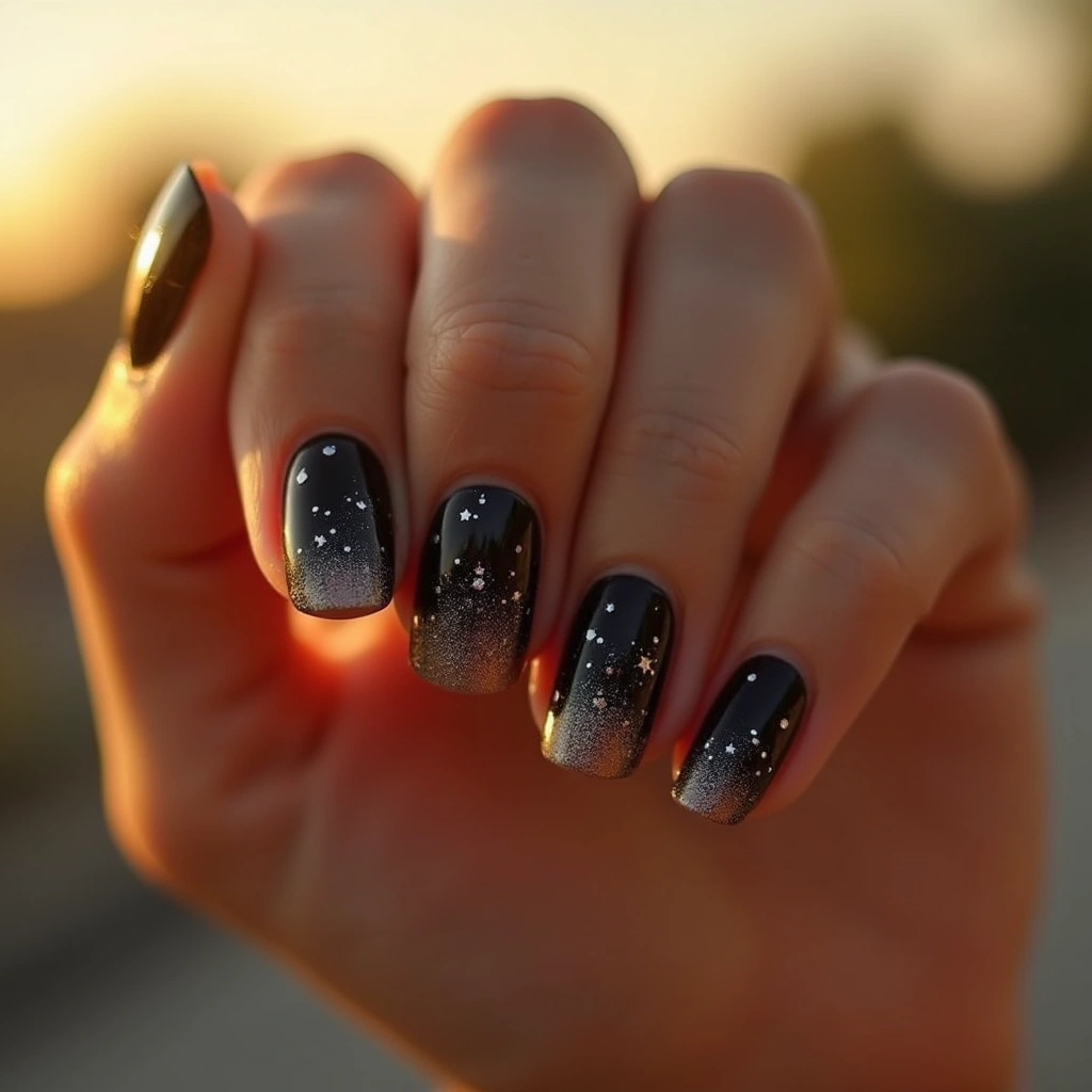 Starry Black And Nude Gradient