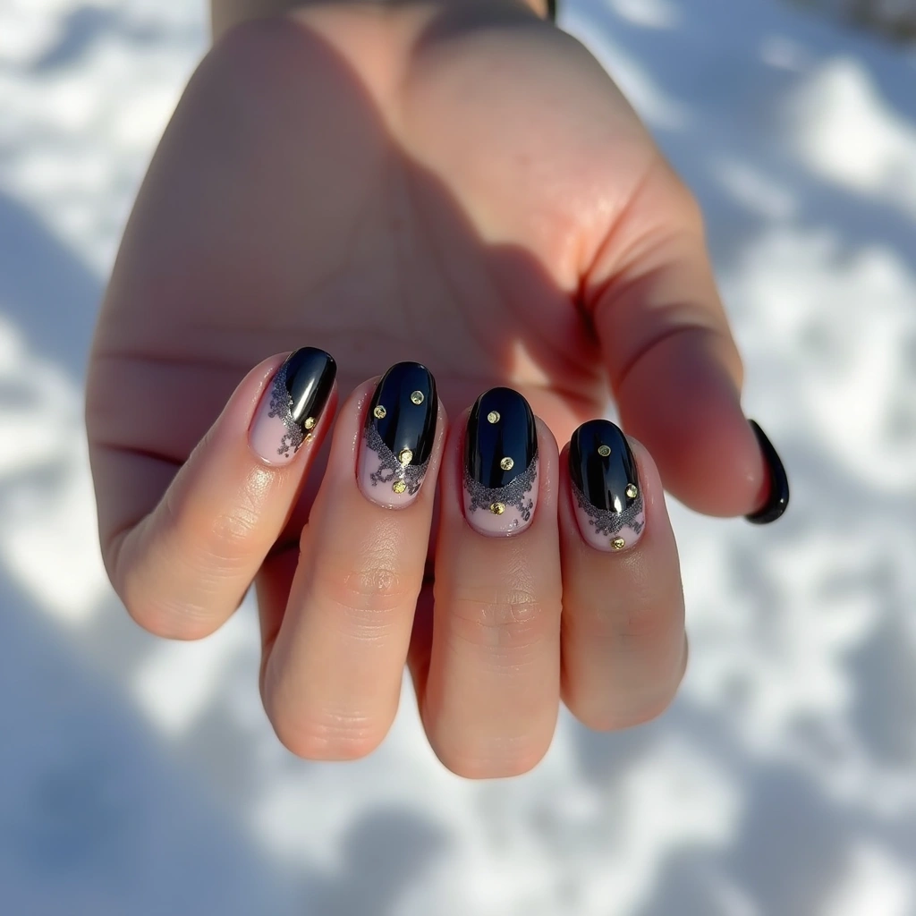 Glamorous Black And Nude Marble