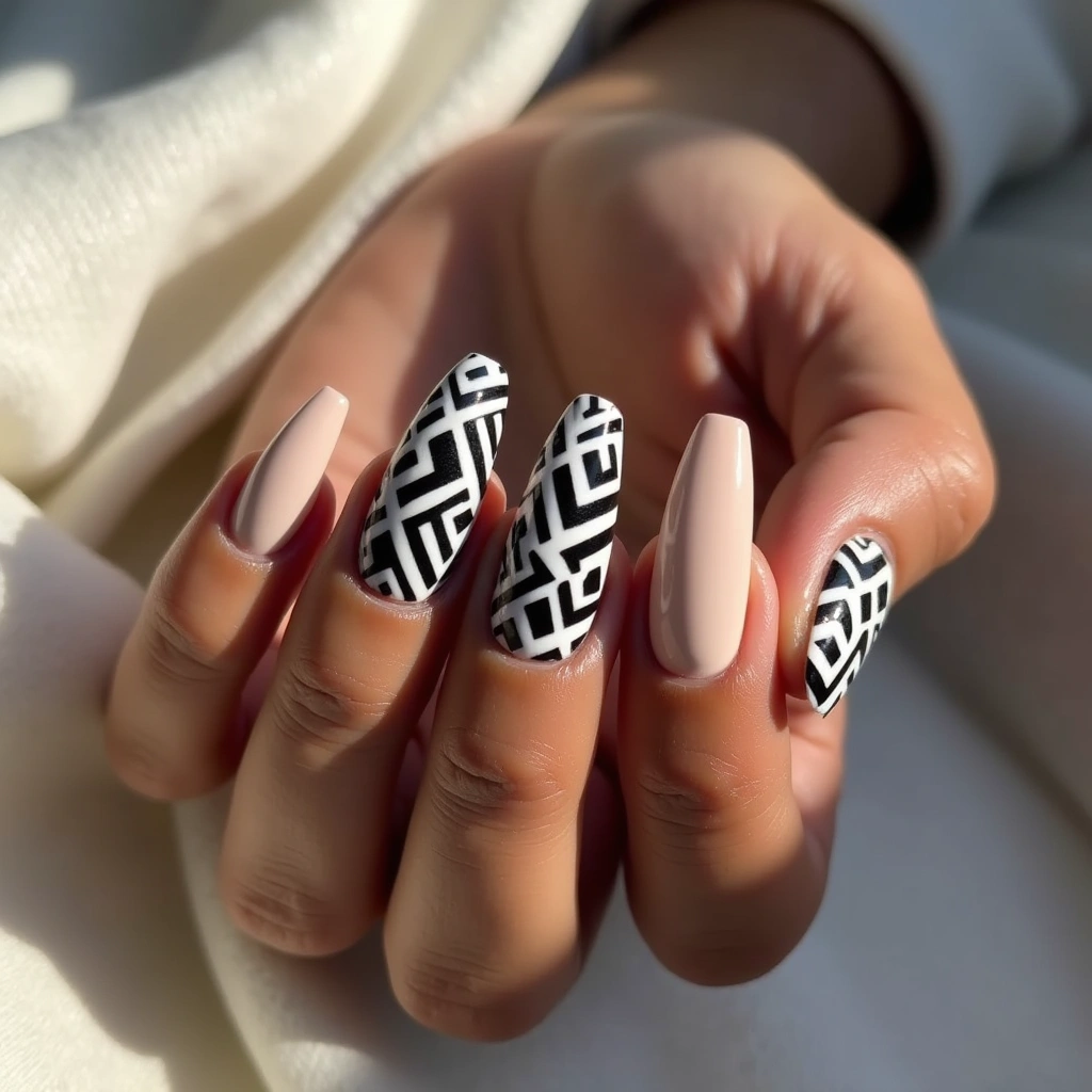 Edgy Black And Nude Geometry
