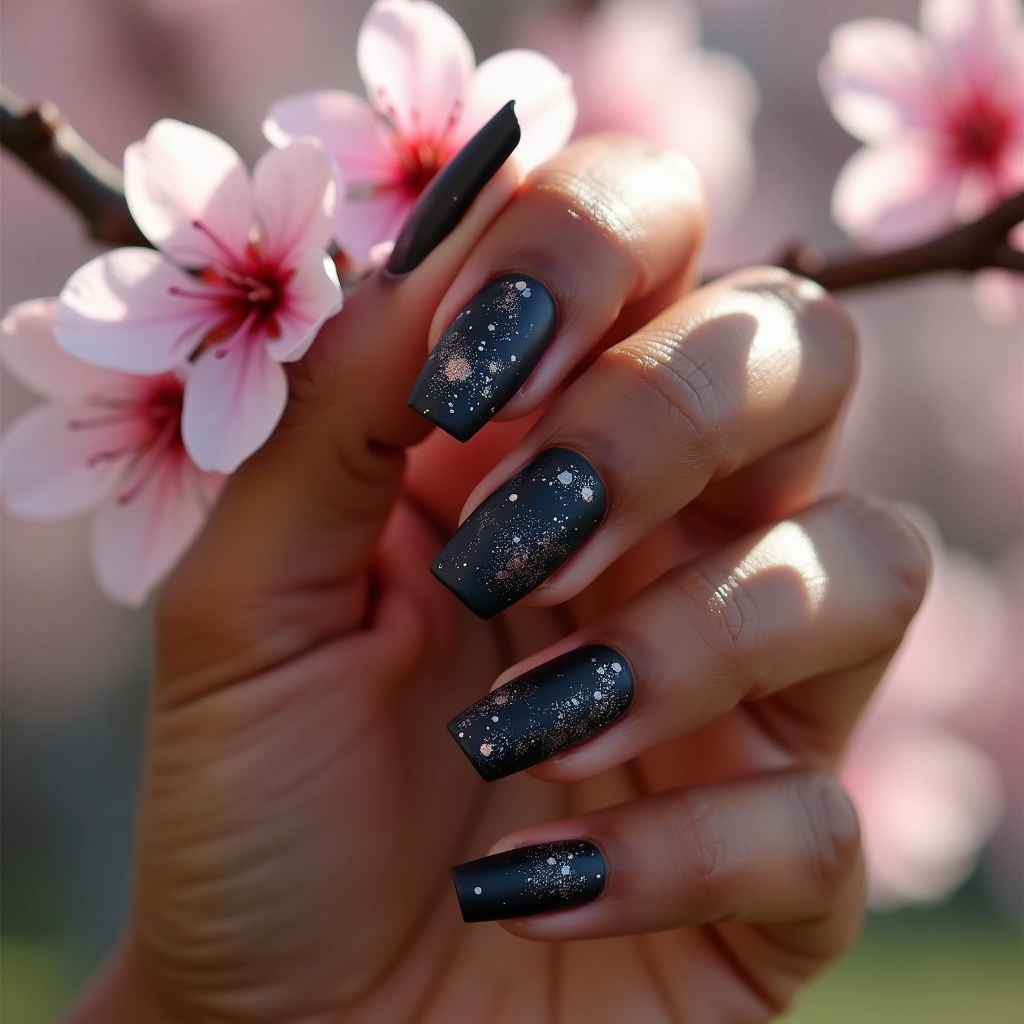 Edgy Black And Nude Splatter