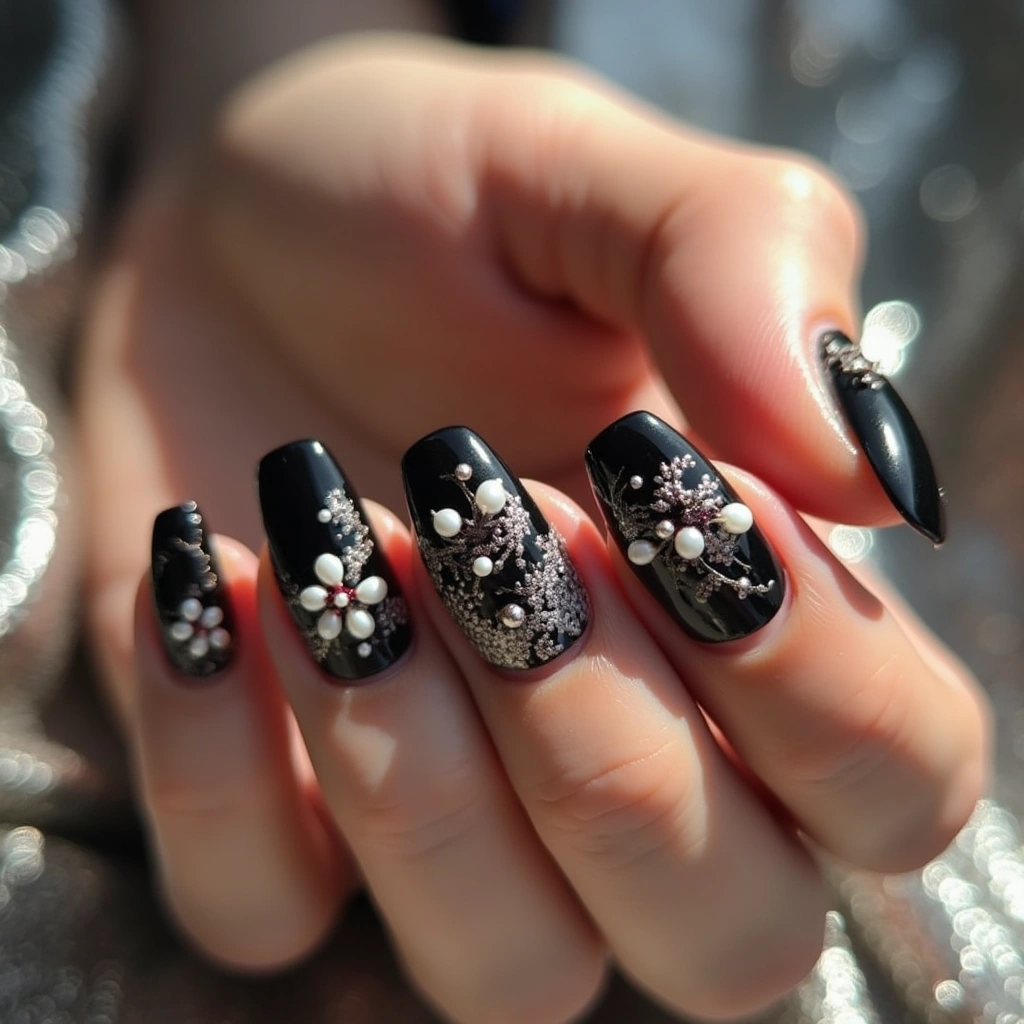 Sophisticated Black And Nude Pearls