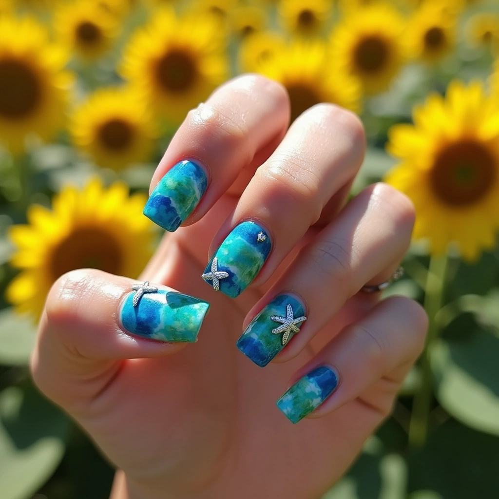 Oceanic Watercolor Waves