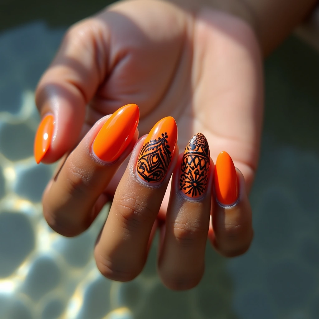 Orange Henna Tribal