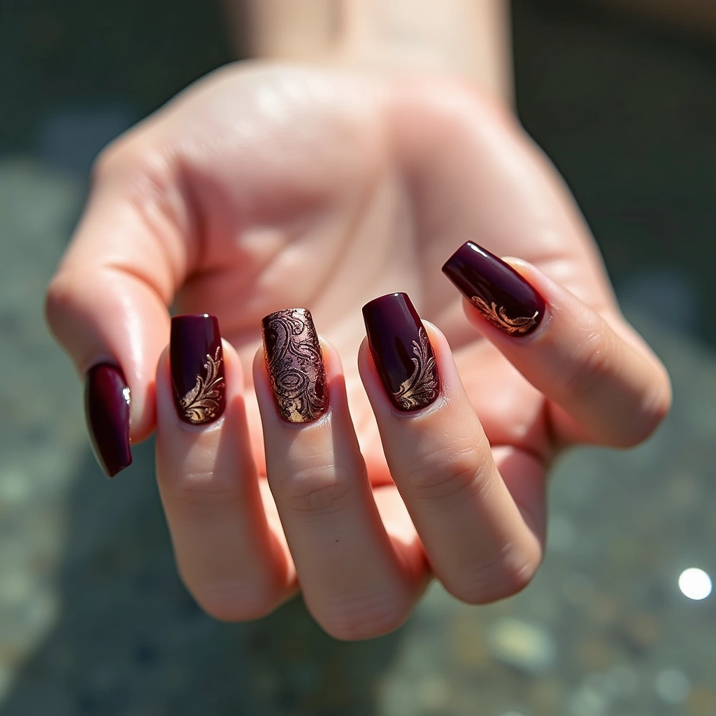 Burgundy Henna Contrast