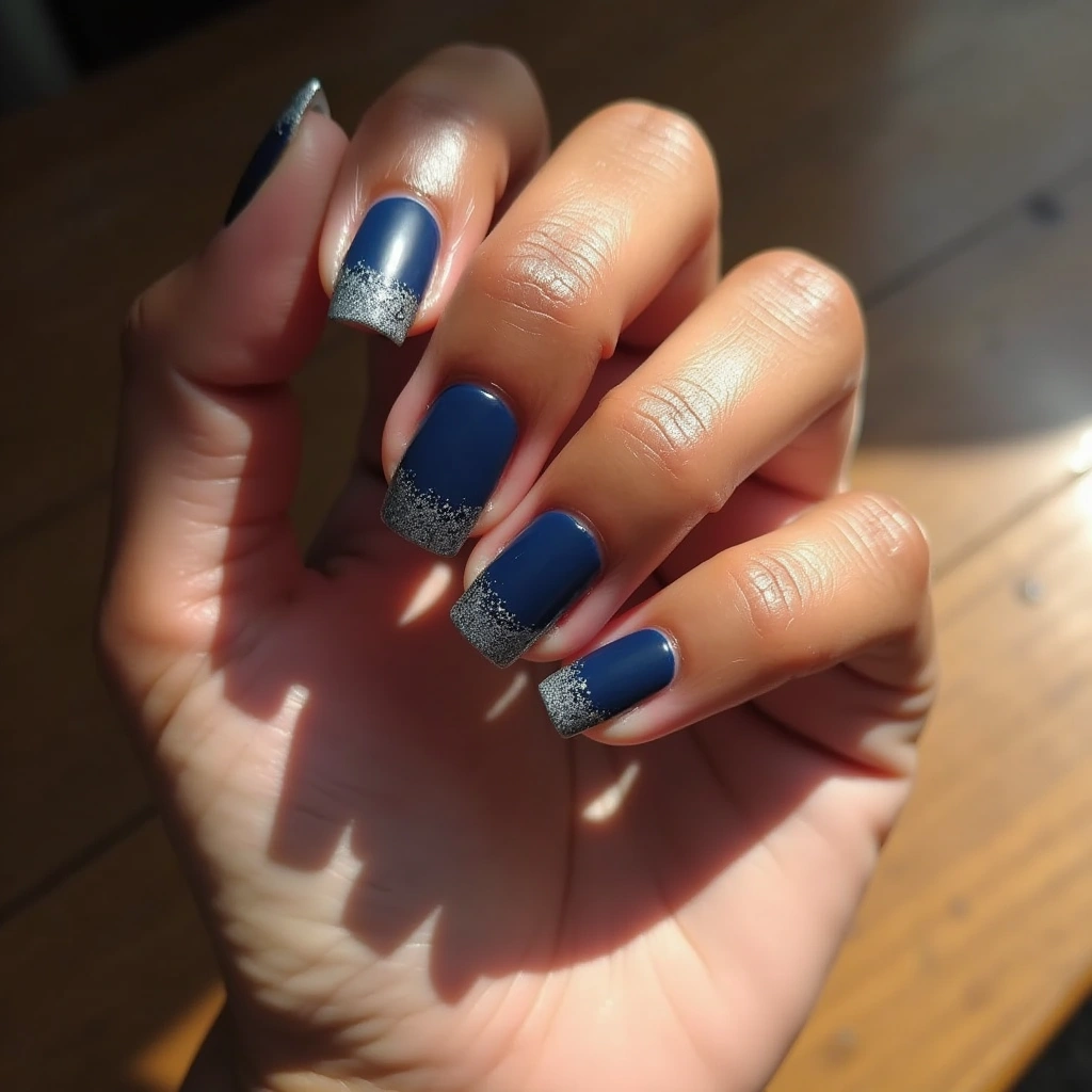 Dramatic Midnight Blue And Silver