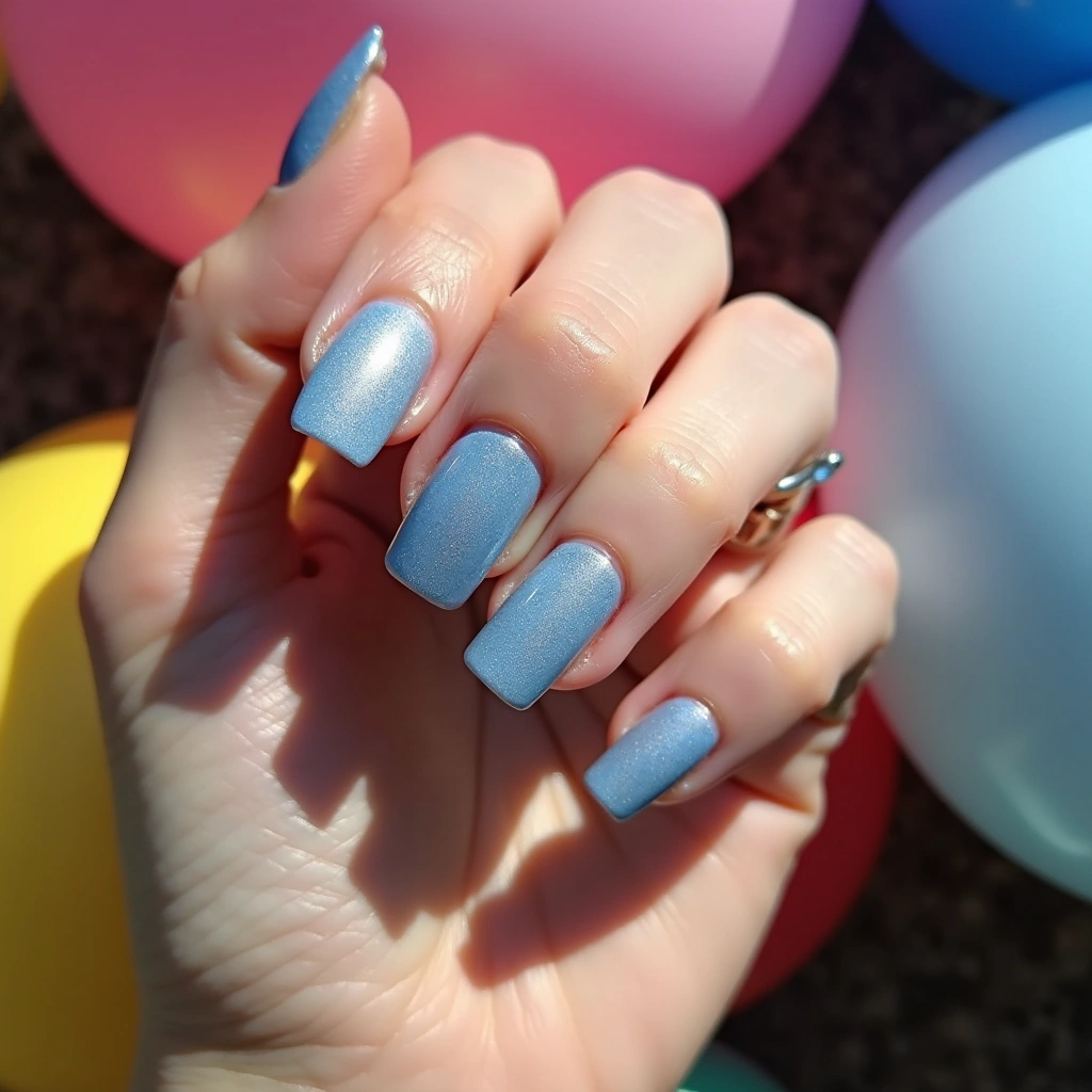 Holographic Blue And Silver Sparkle