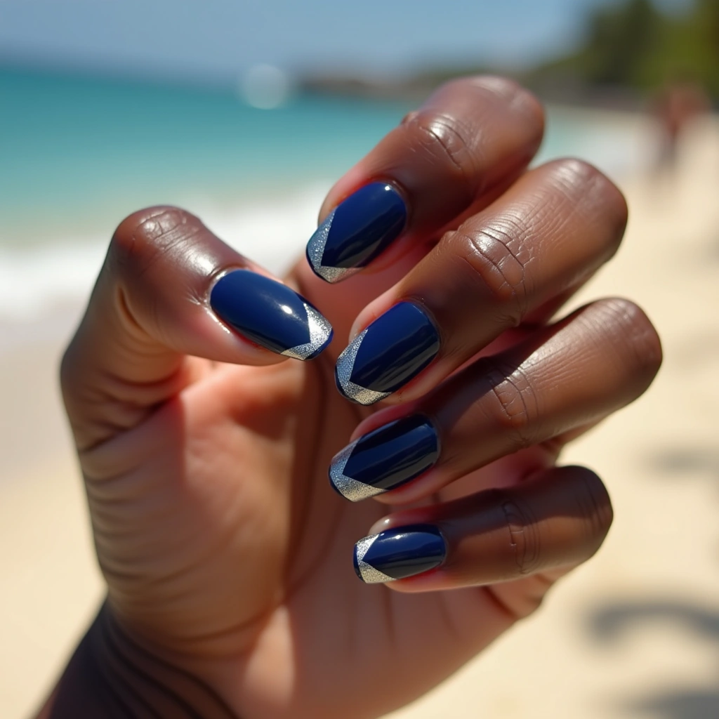 Chevron Blue And Silver Trend