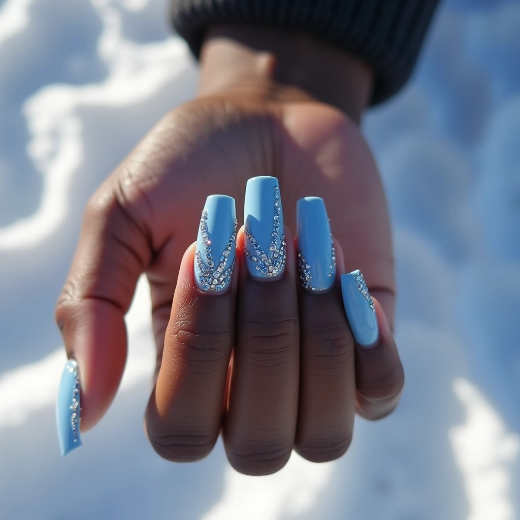 Elegant Sky Blue And Silver