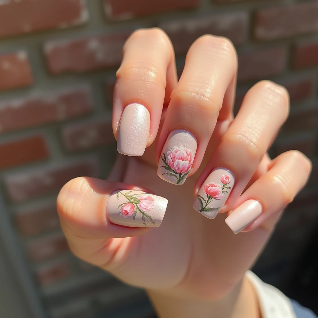 Subtle Beige Peonies