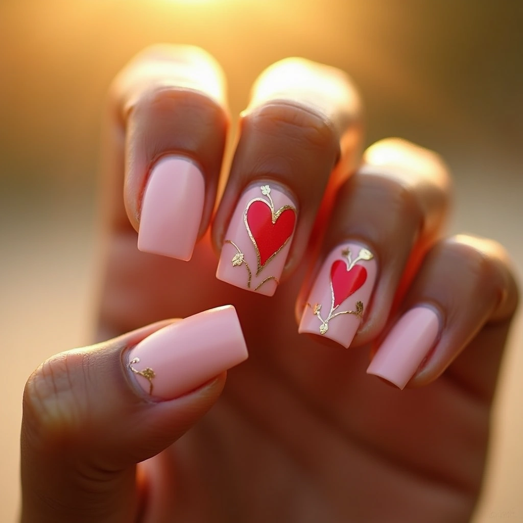 Chic Pink Heart Contrast