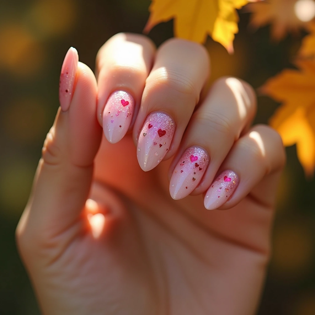 Shimmer Pink Heart Gradient