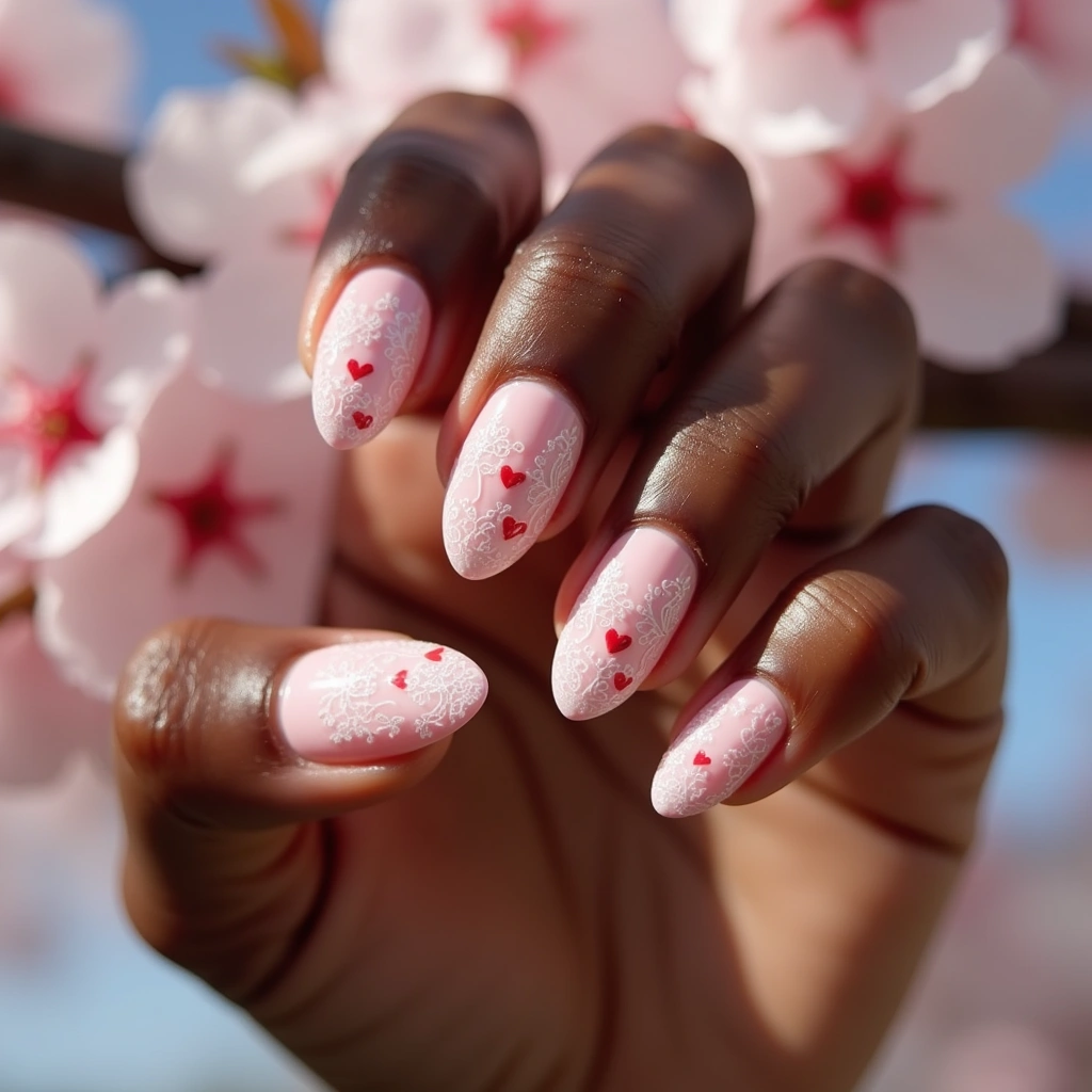 Blush Lace Heart Touch