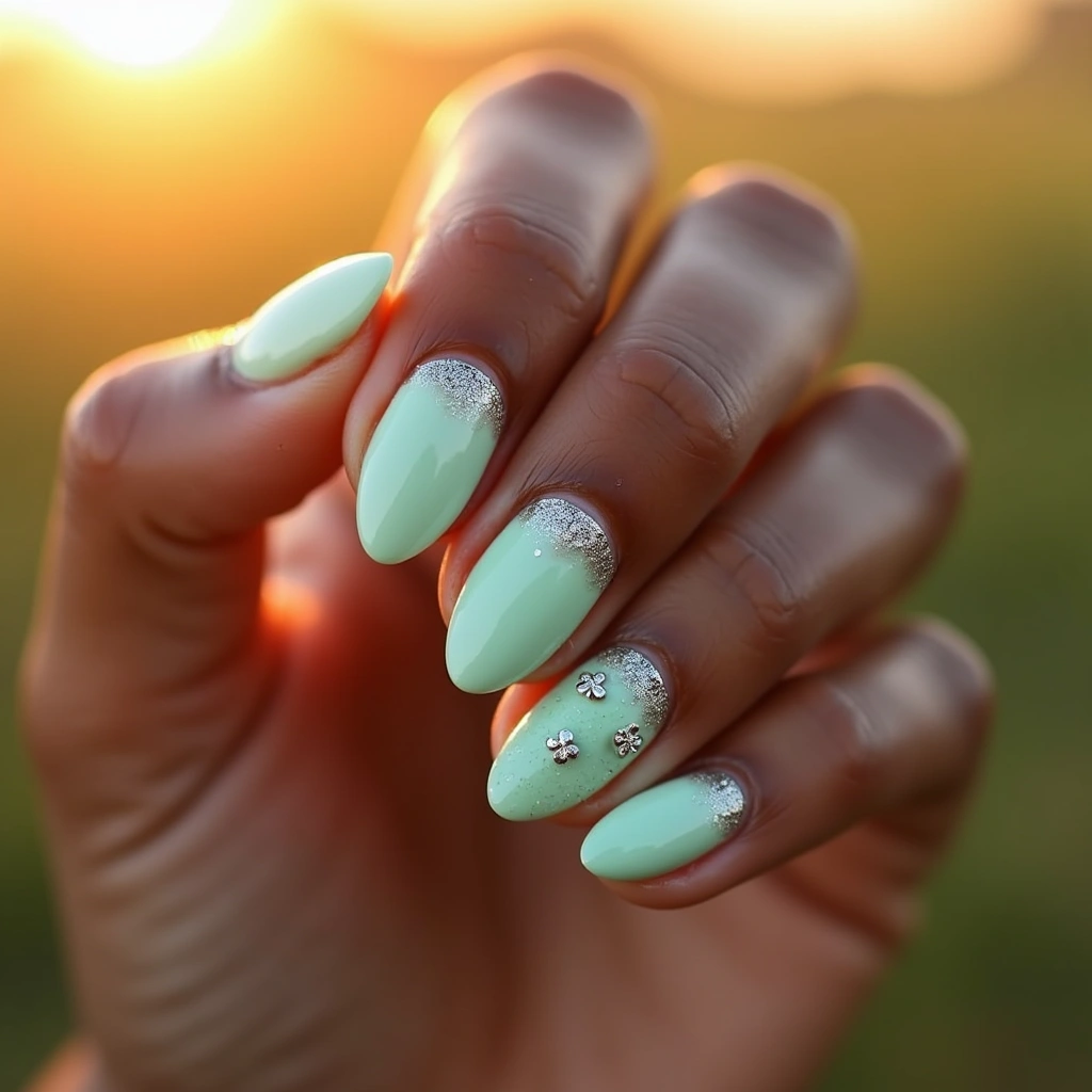 Minty Silver Shamrock
