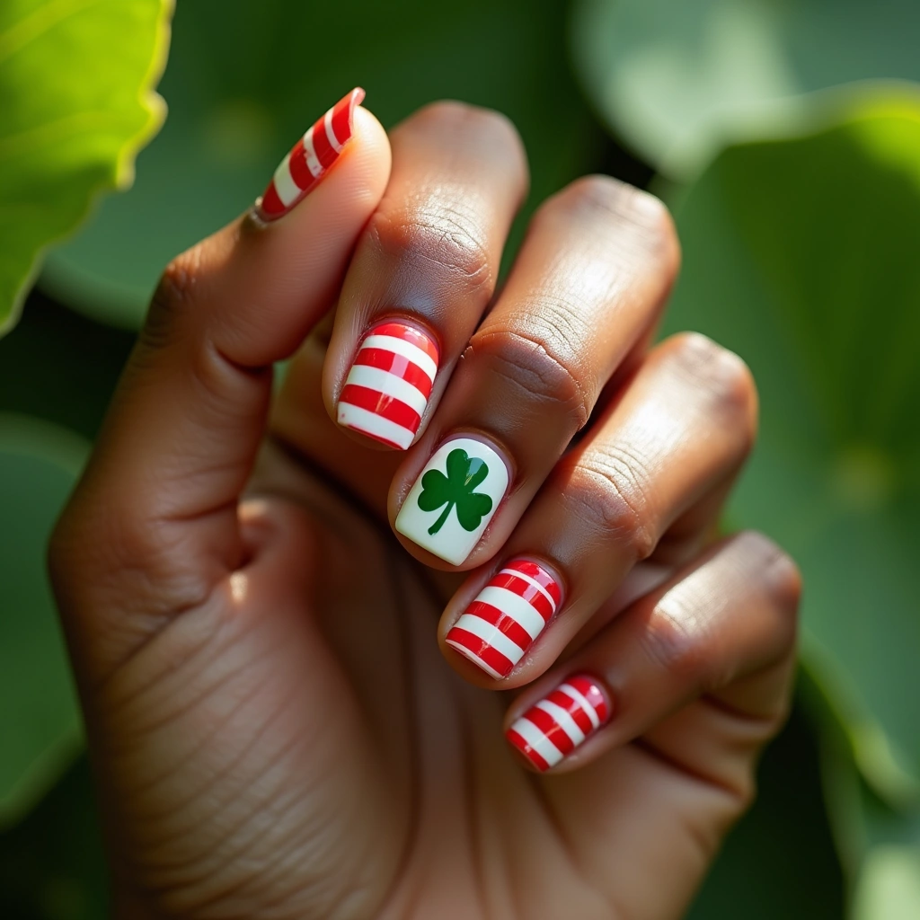 Festive Striped Shamrock