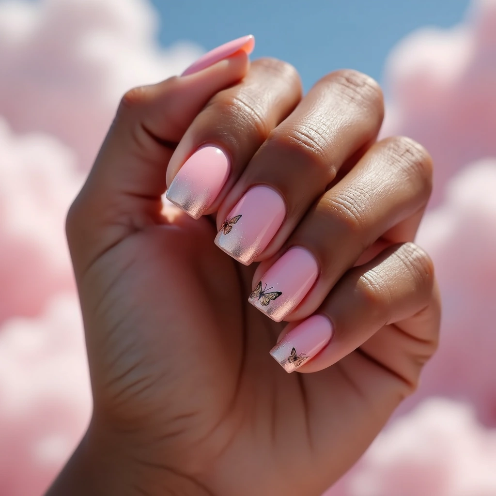 Whimsical Rose Gold Butterflies