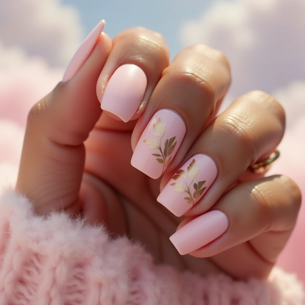 Elegant Soft Pink Leaves