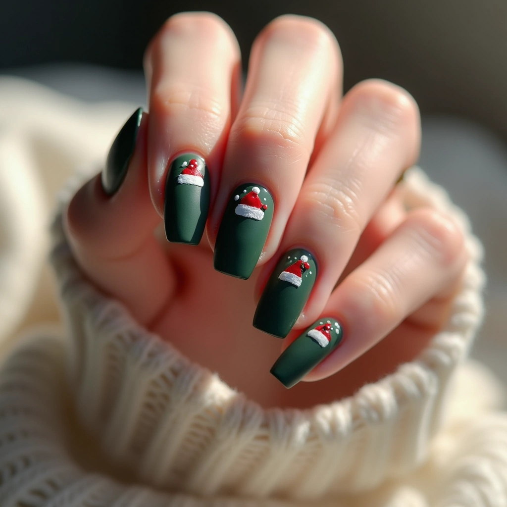 Festive Green Santa Hat