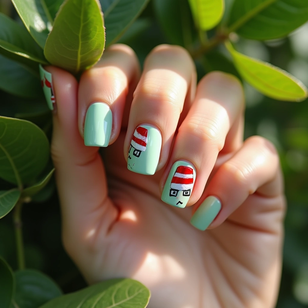 Festive Mint Santa Hat