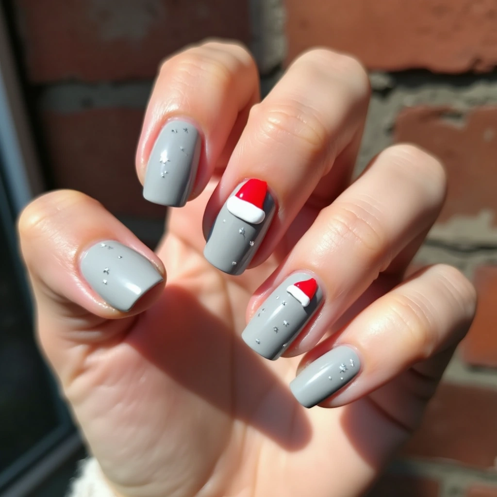 Modern Gray Santa Hat
