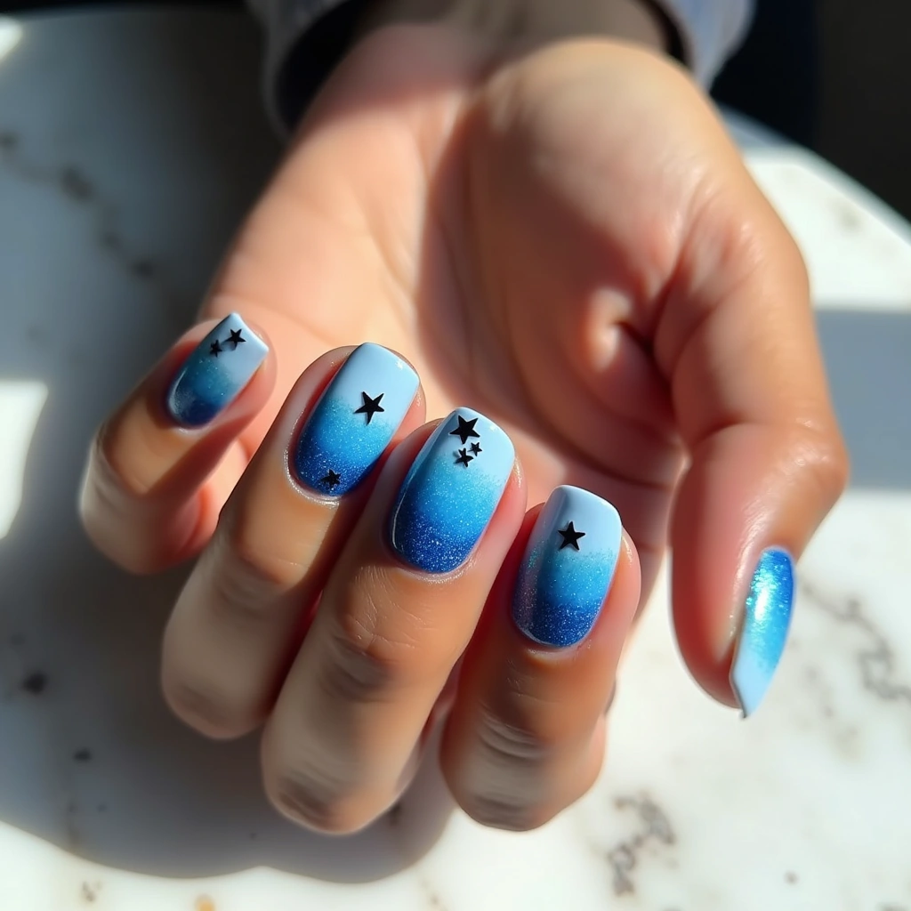 Starry Night Blue And Black