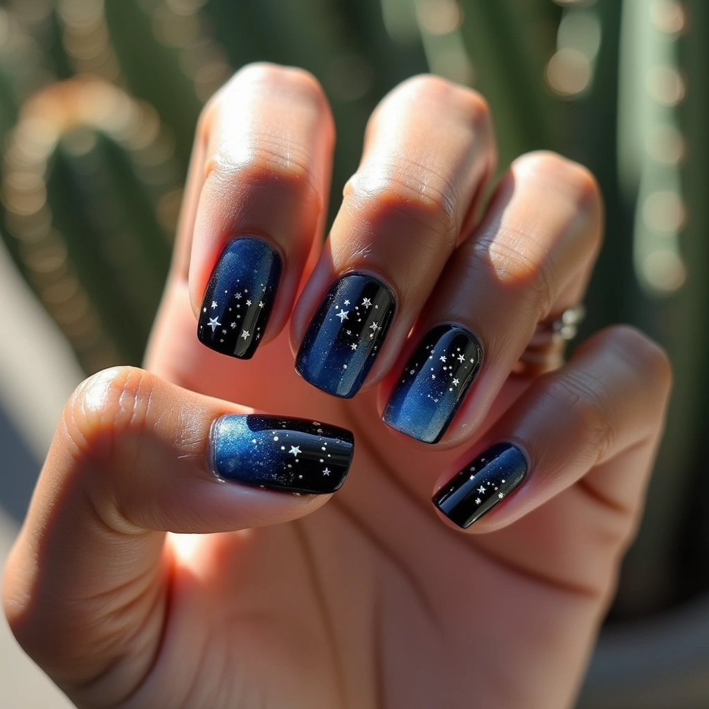 Celestial Stars Blue And Black