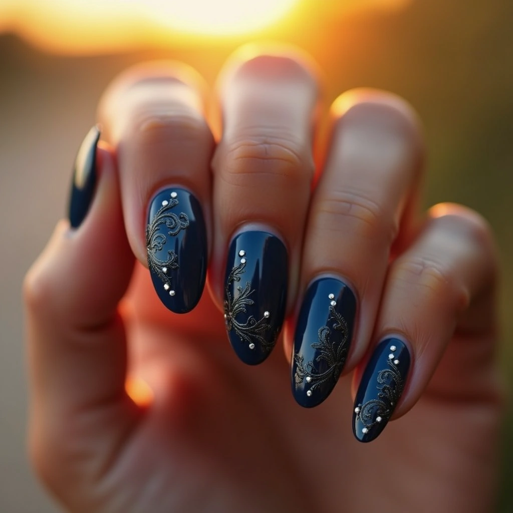 Midnight Elegance Blue And Black
