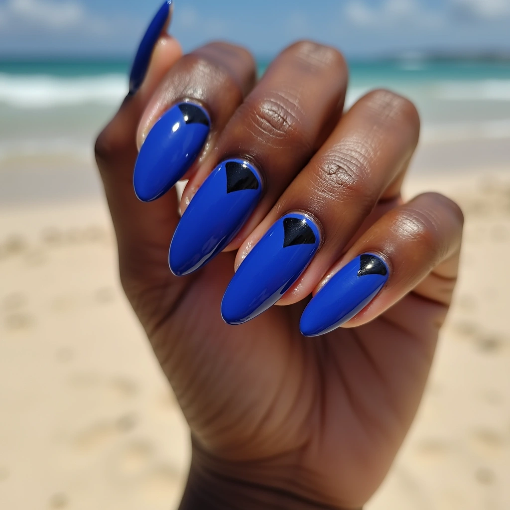 Geometric Striking Blue And Black