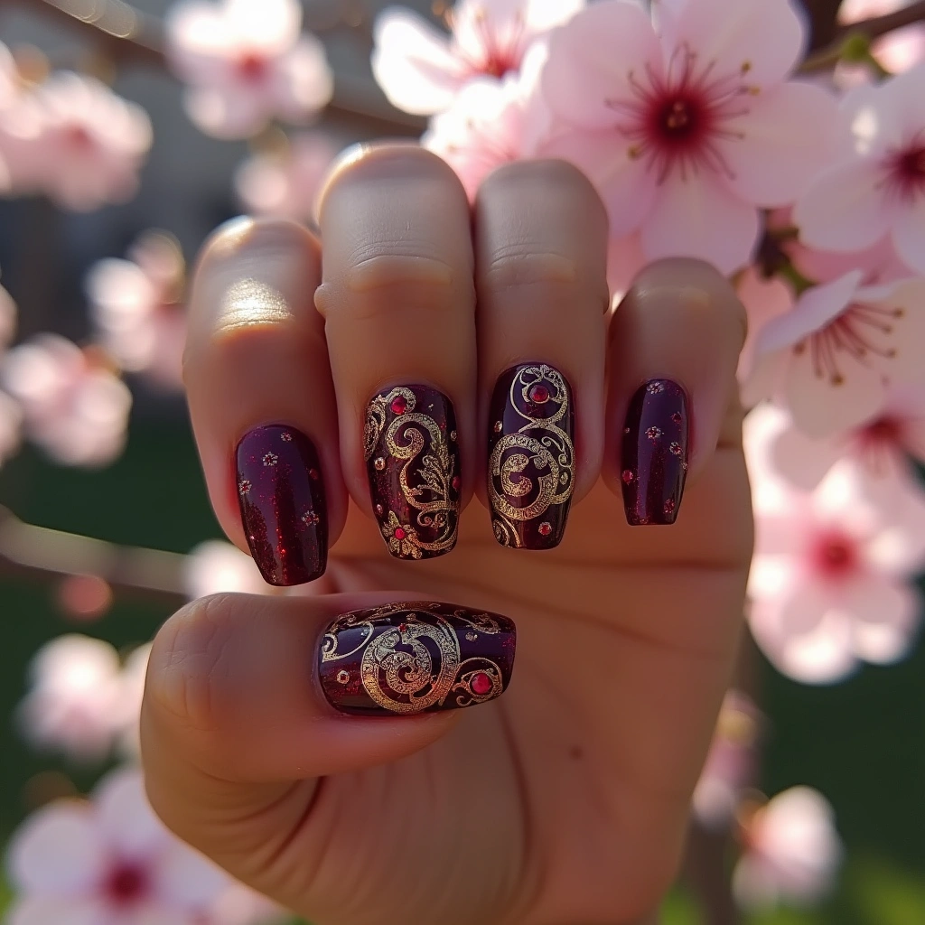 Burgundy Silk Opulence
