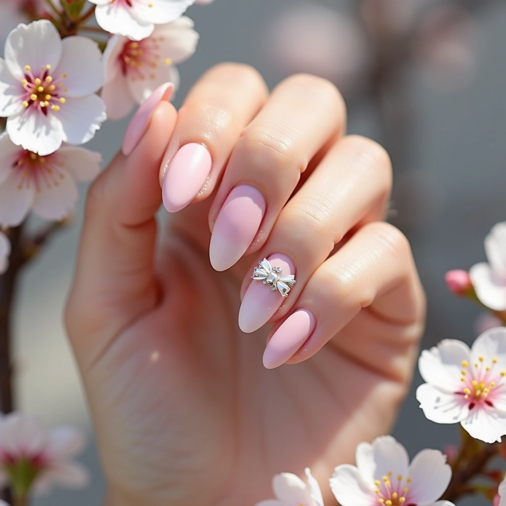 Gradient White Pink Bow