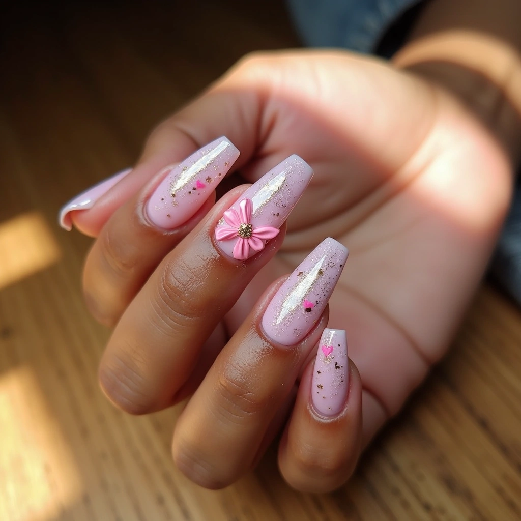 Watercolor Gold Pink Bow