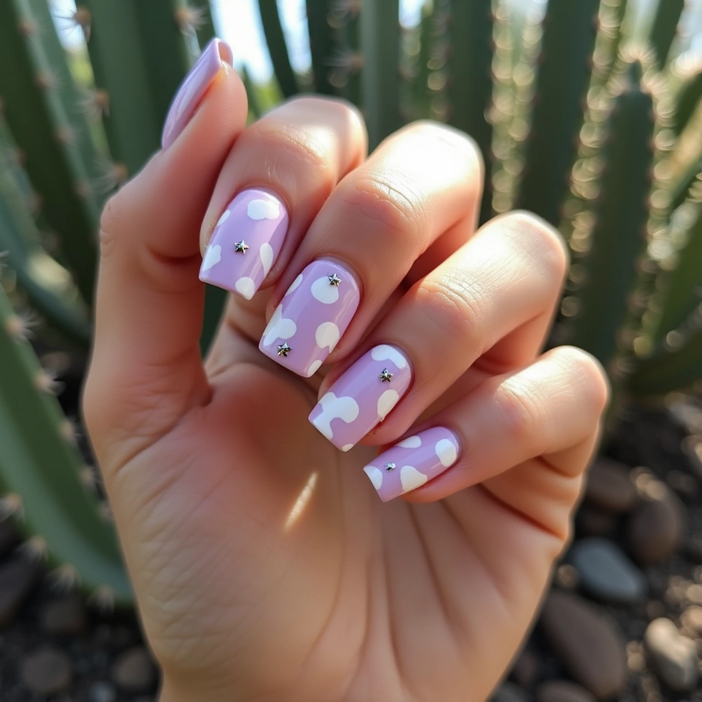 Lavender Pink Cow Whimsy