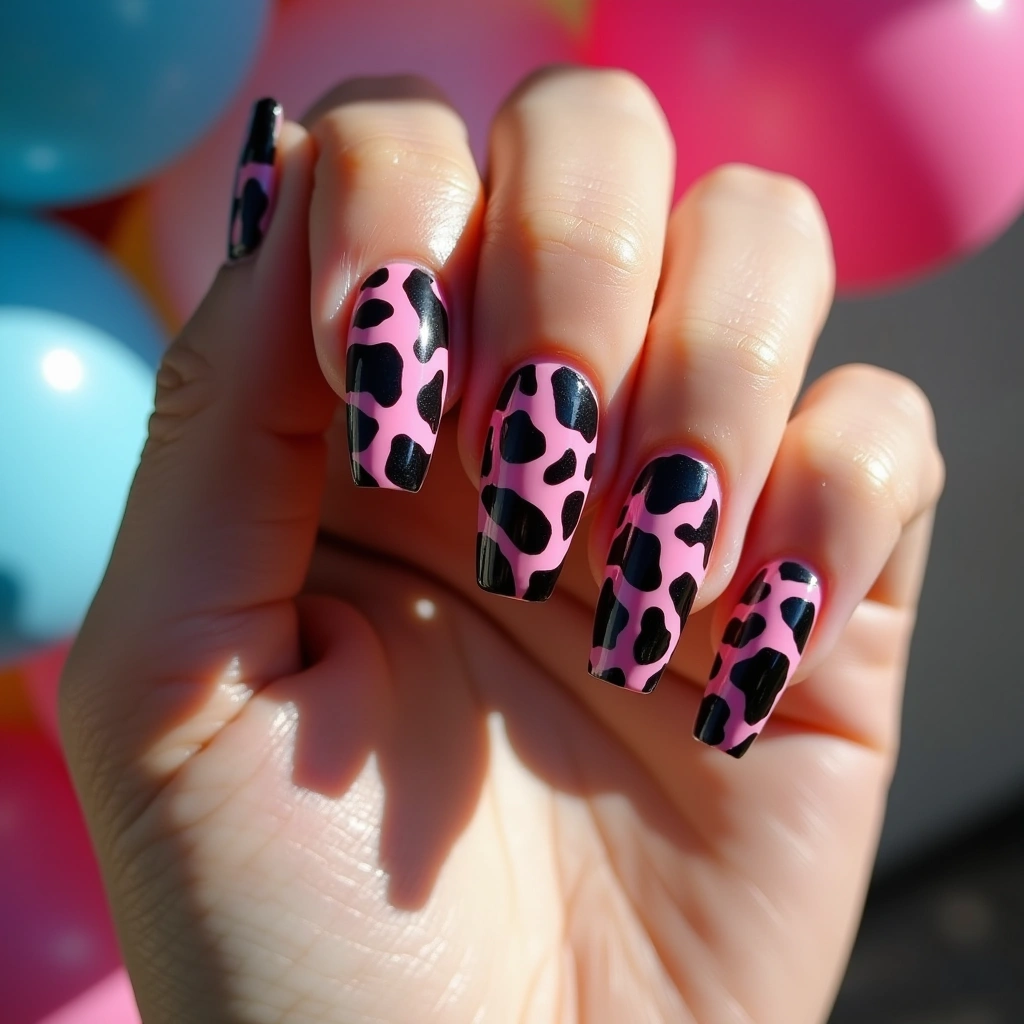 Marbled Pink Cow Print