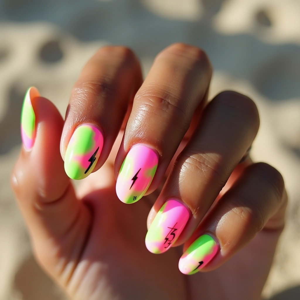 Neon Tie Dye Edge