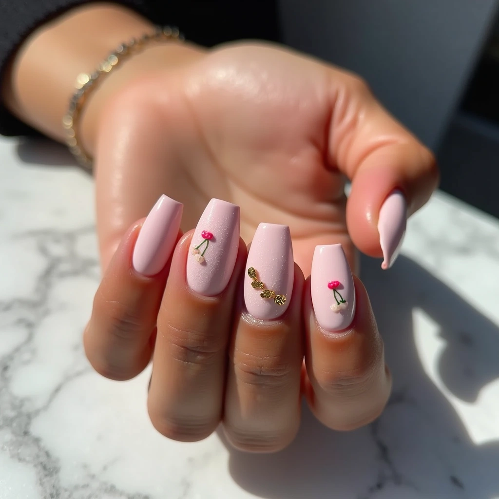 Blush Pink Cherry Charm