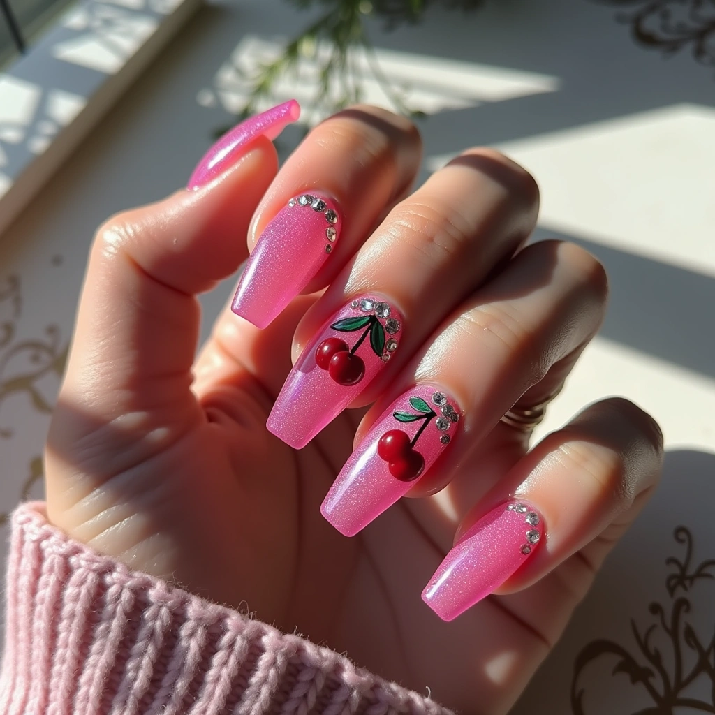 Glamorous Hot Pink Cherries