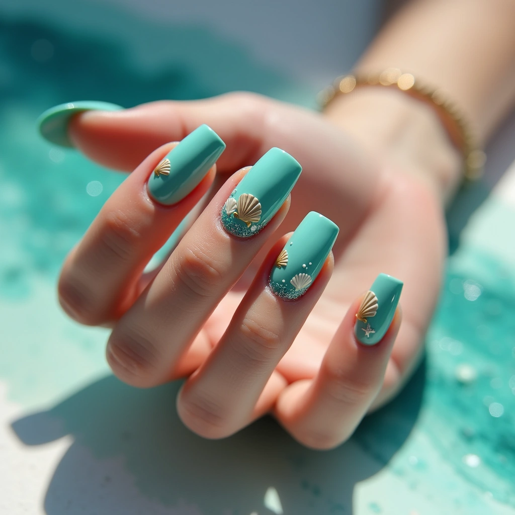Teal Seashell Gloss