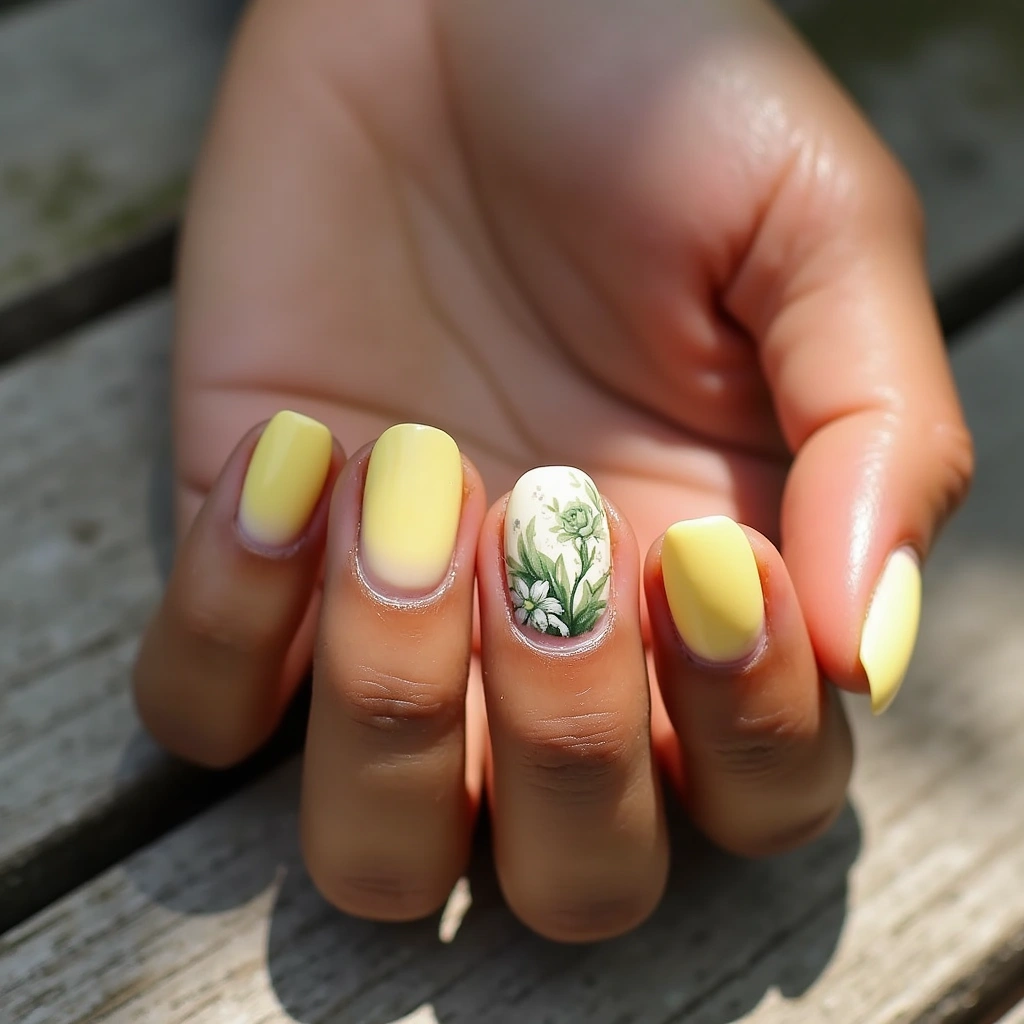 Floral Matte Yellow Ombre