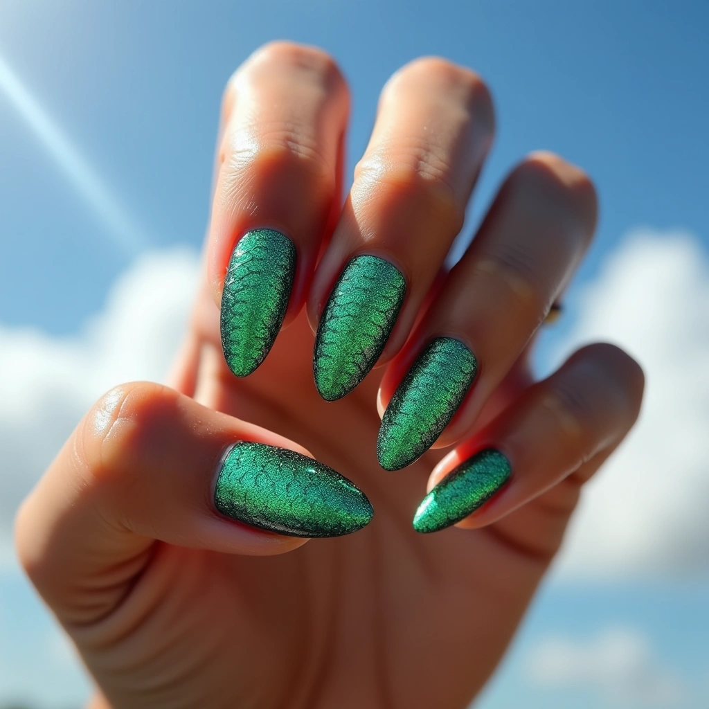 Iridescent Green Serpents