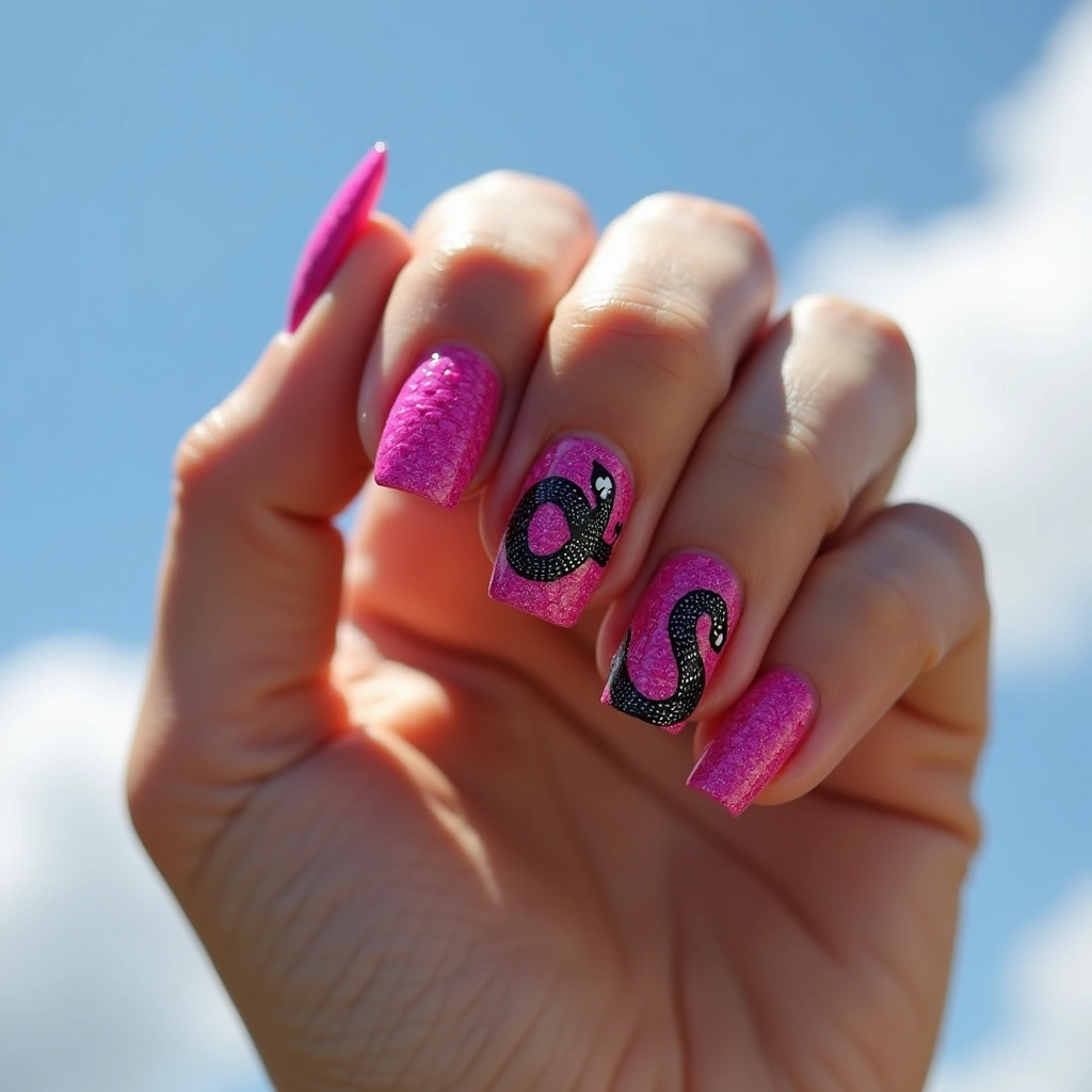 Geometric Fuchsia Snake