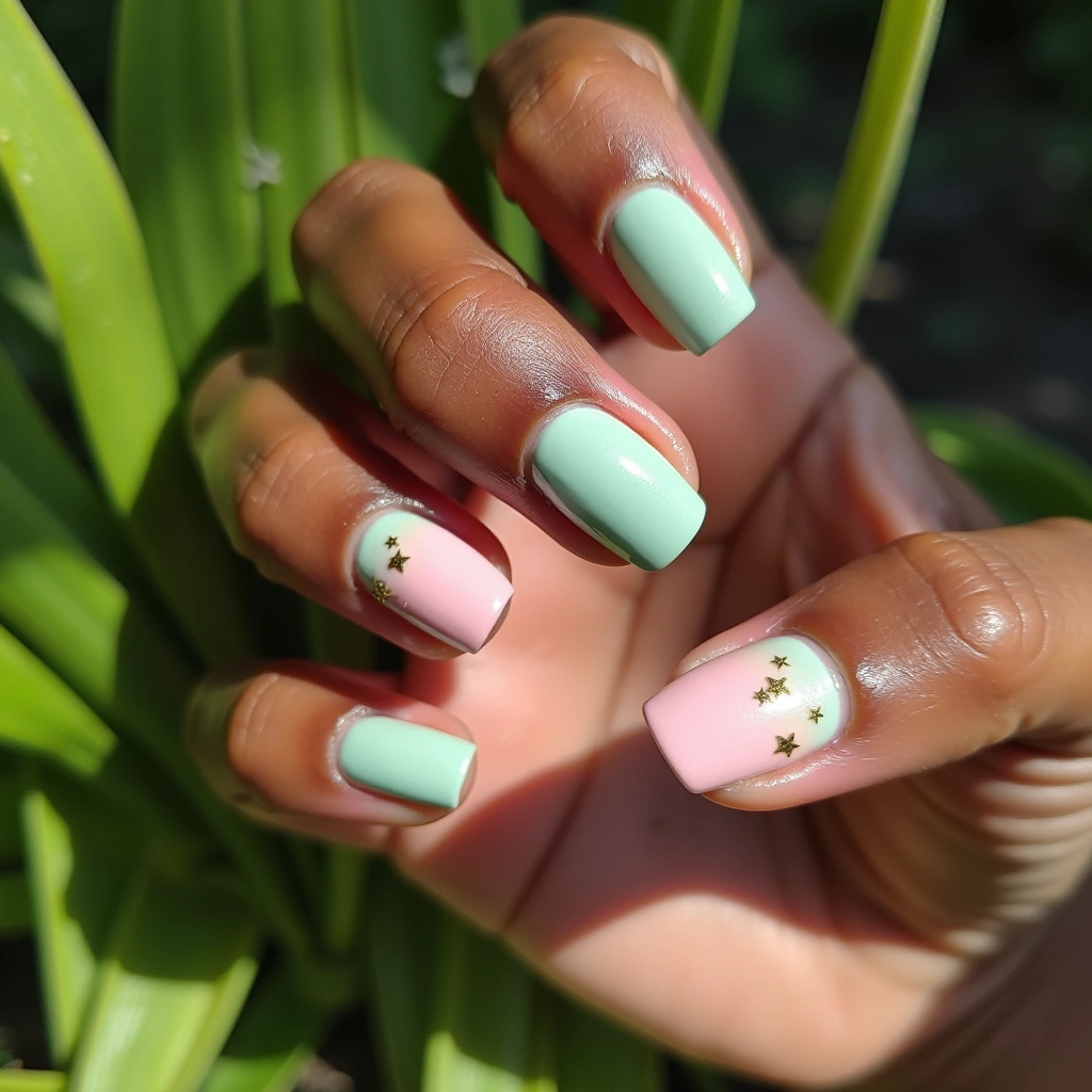 Ombre Mint Stars