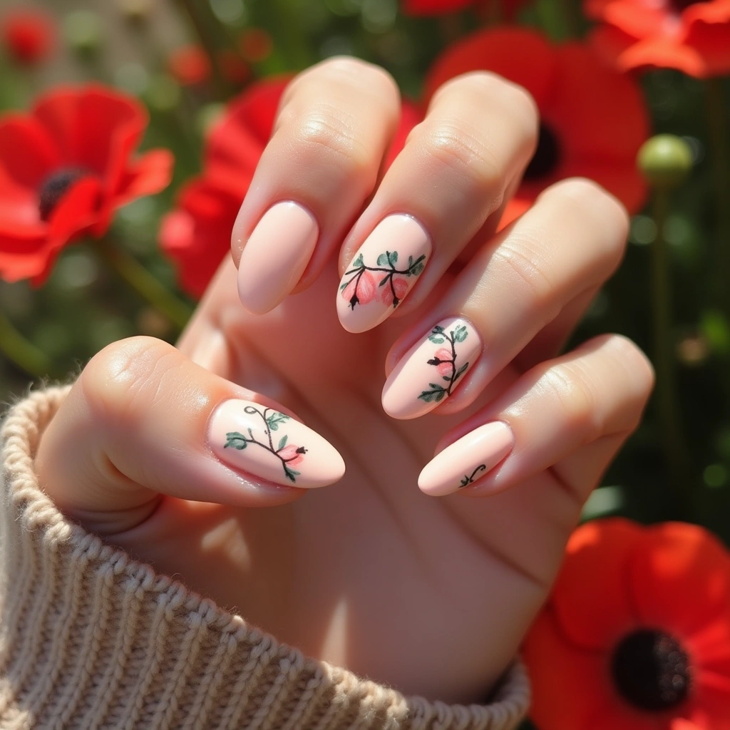Feminine Peach Poppies