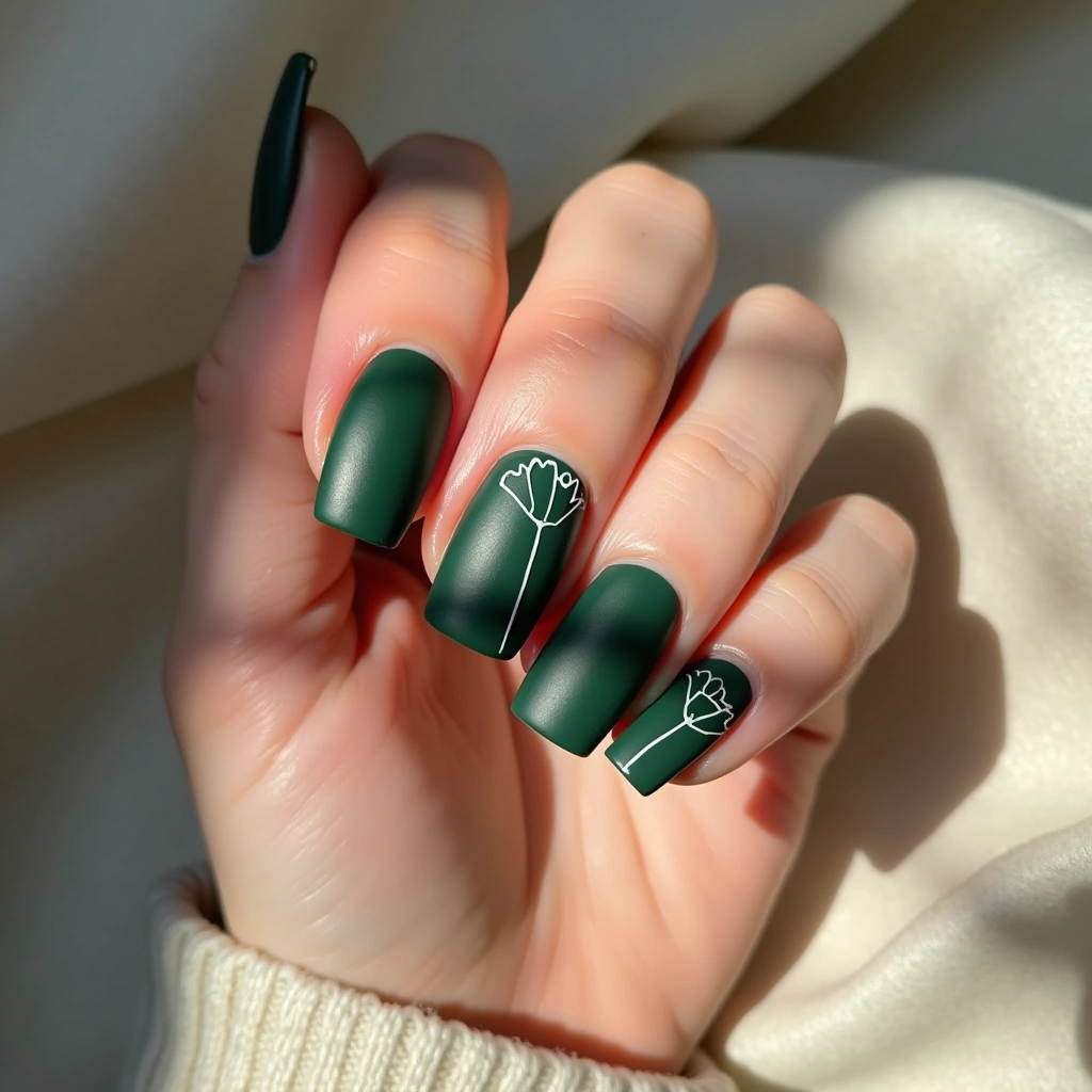 Artistic Green Poppies