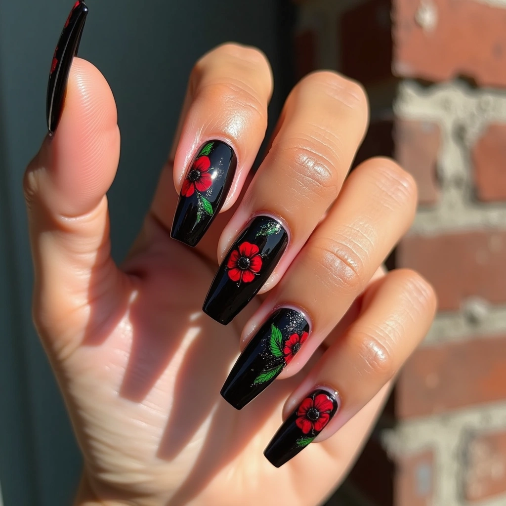 Abstract Black Poppies