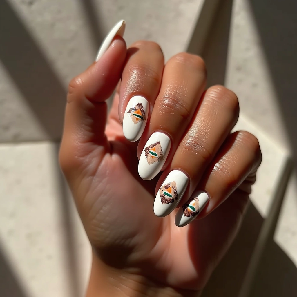 Modern Off White Geometric
