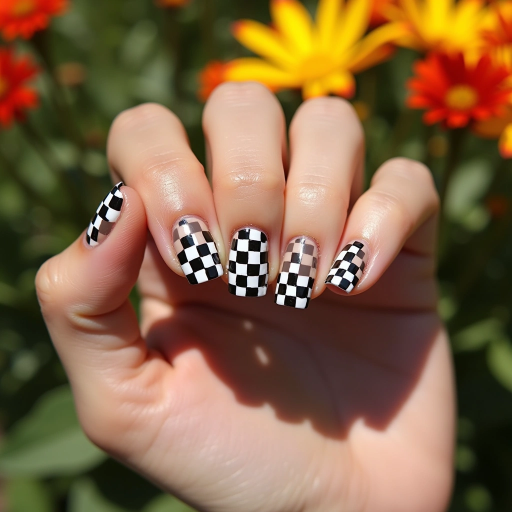 Retro Nude Brown Checkerboard