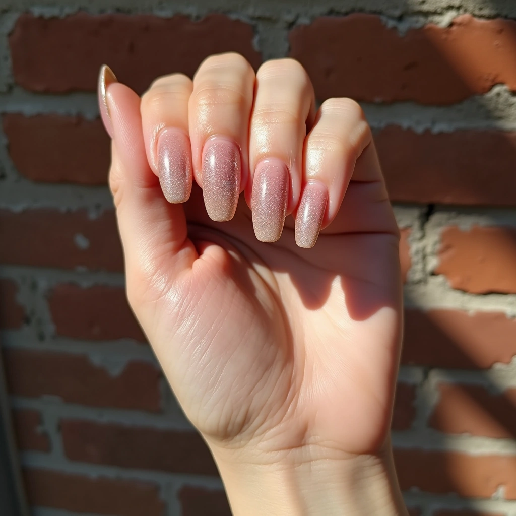 Elegant Nude Brown Ombre