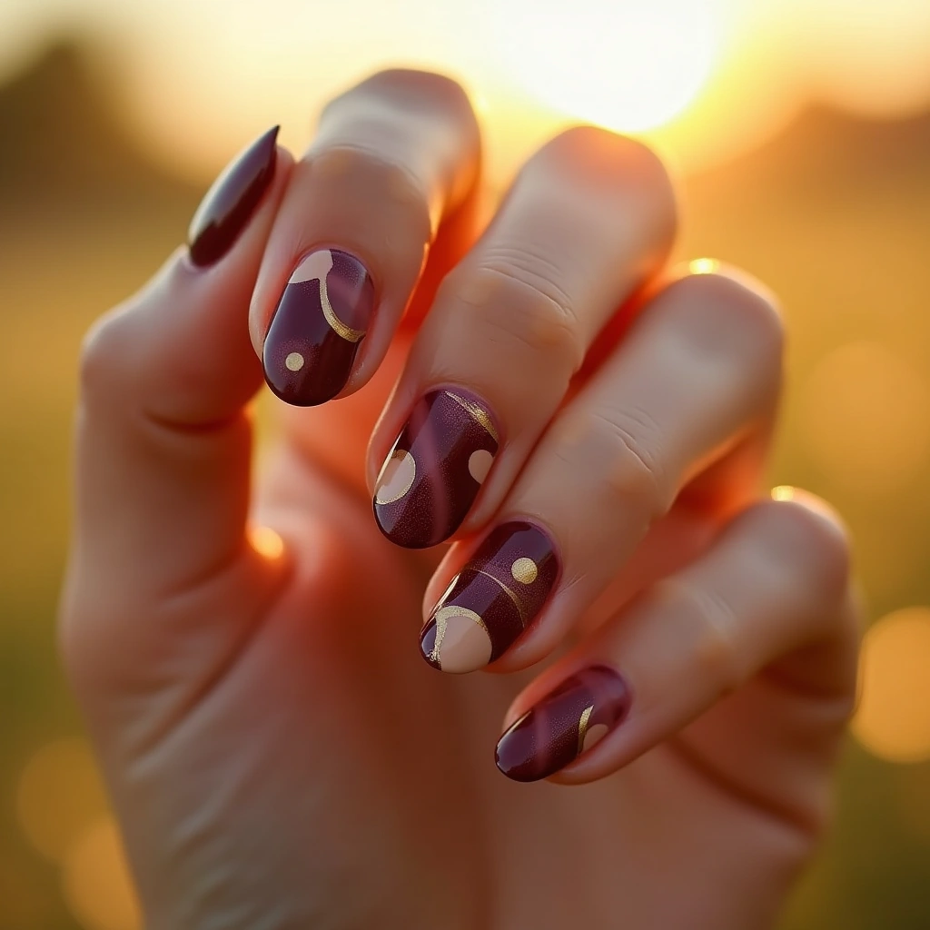 Modern Nude Brown Swirls