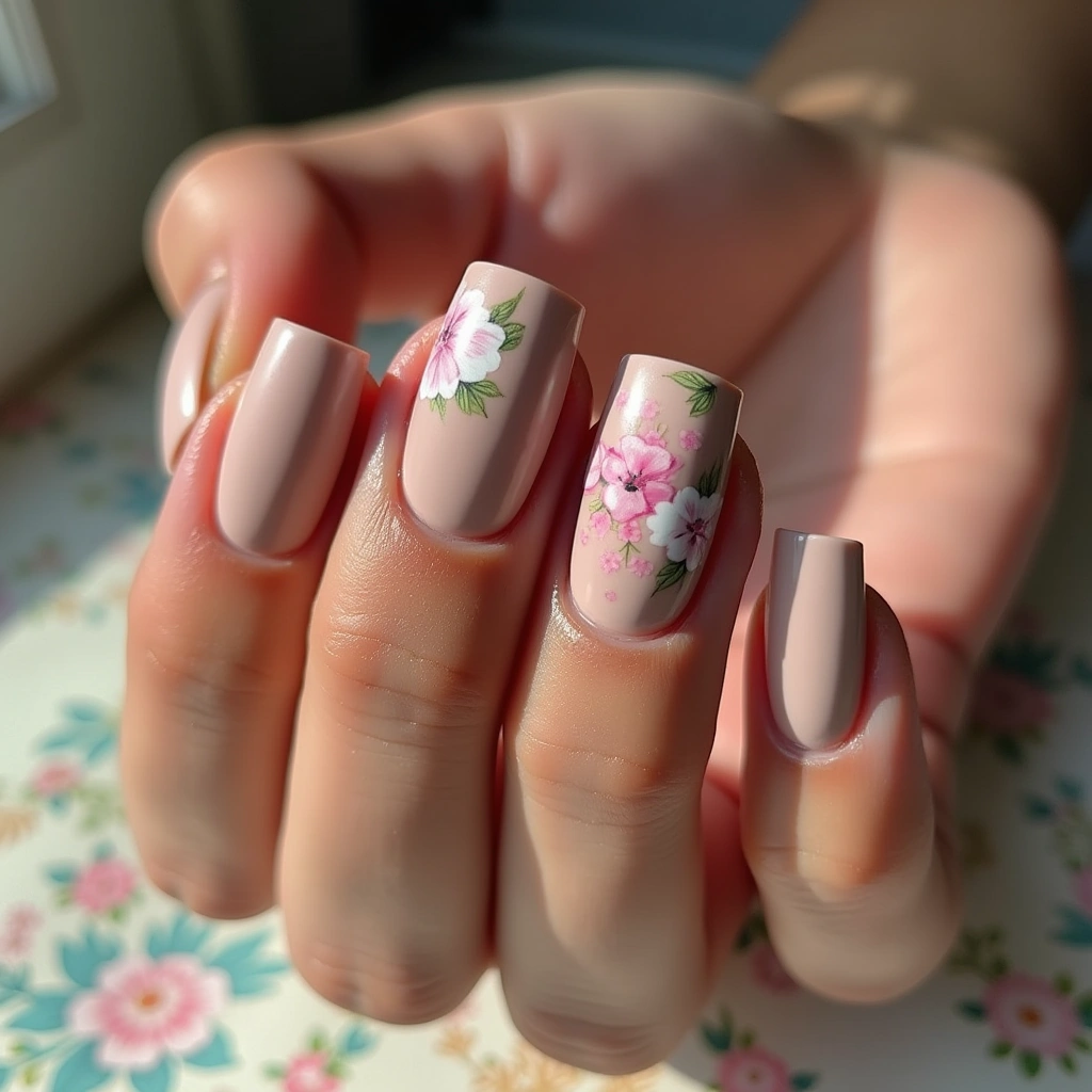 Spring Nude Brown Floral